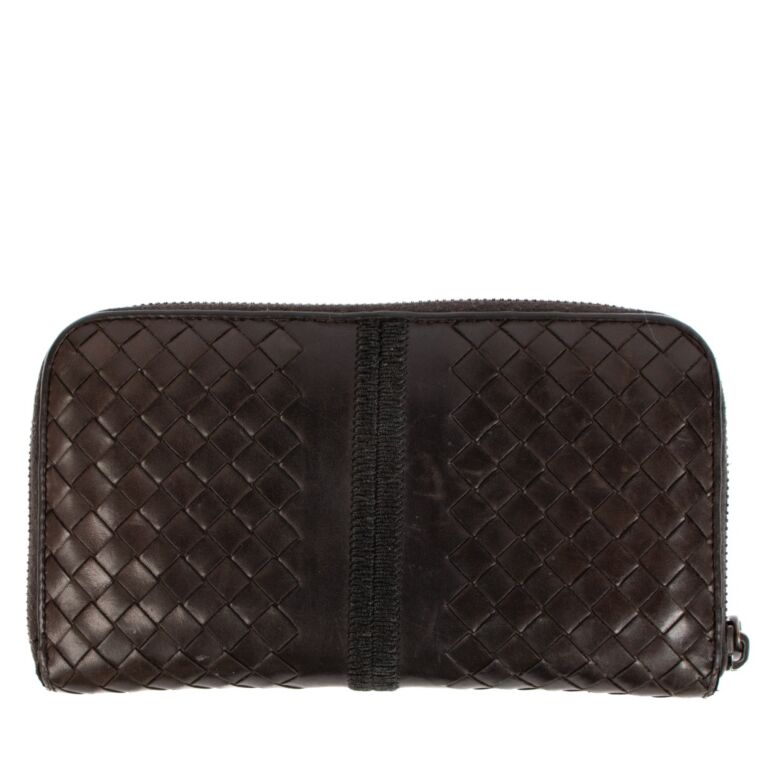 Bottega Veneta Brown Intrecciato Long Zipped Wallet Labellov