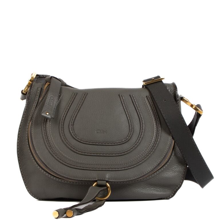Chlo Grey Leather Marcie Zip Crossbody Bag Labellov Buy and