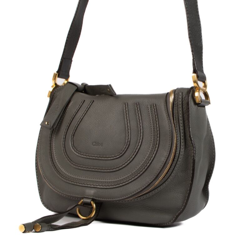 Chlo Grey Leather Marcie Zip Crossbody Bag Labellov Buy and