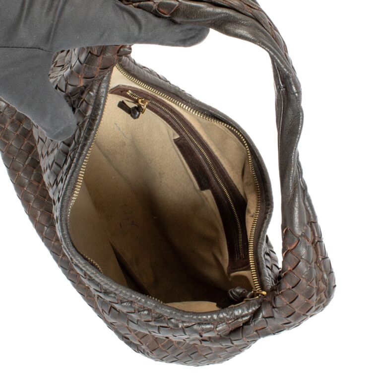 Bottega Veneta Brown Intrecciato Small Veneta Hobo Bag Labellov Buy and Sell Authentic Luxury