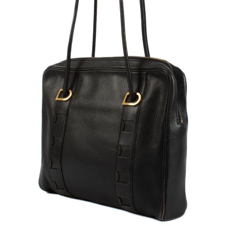 Delvaux Black Leather Margot Shoulder Bag ○ Labellov ○ Buy