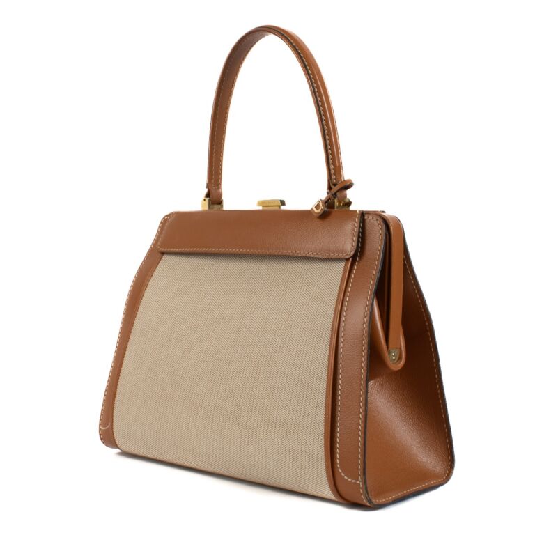 Delvaux Natural Canvas Illusion Top Handle Bag ○ Labellov