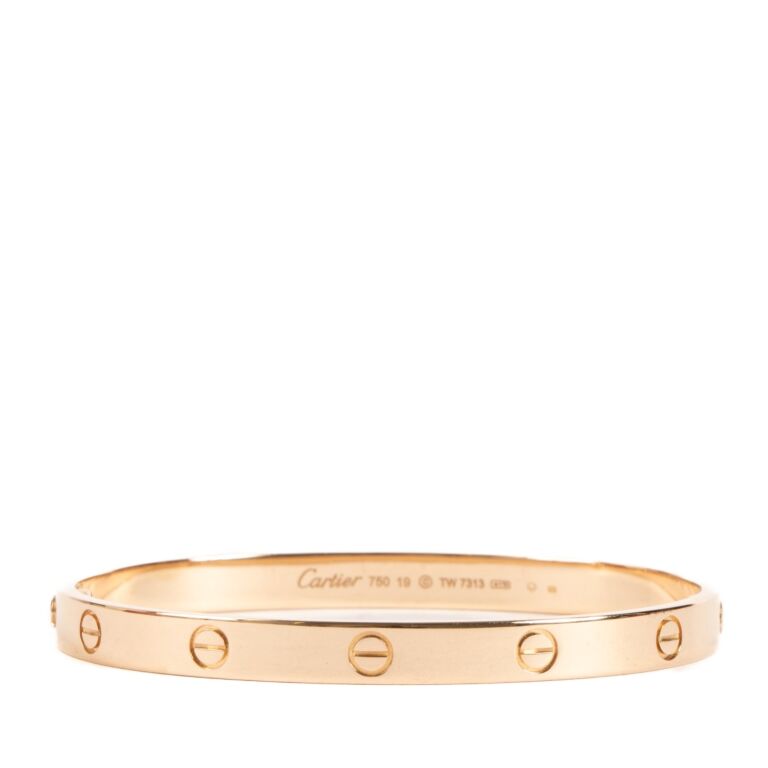 Cartier Love diamonds and gold bracelet Size 18