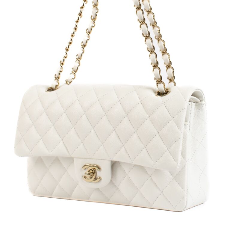 Chanel White Caviar Medium Classic 11.12 Bag Labellov Buy and Sell Authentic Luxury