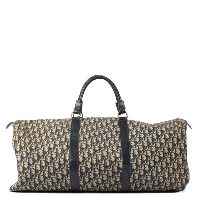 Christian Dior Blue Oblique Canvas Travel Bag Labellov Buy