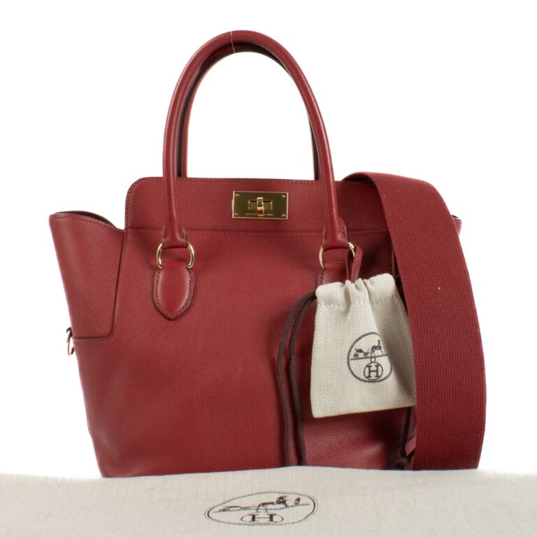 Hermès Toolbox 20 Rouge Grenat Evercolor GHW ○ Labellov