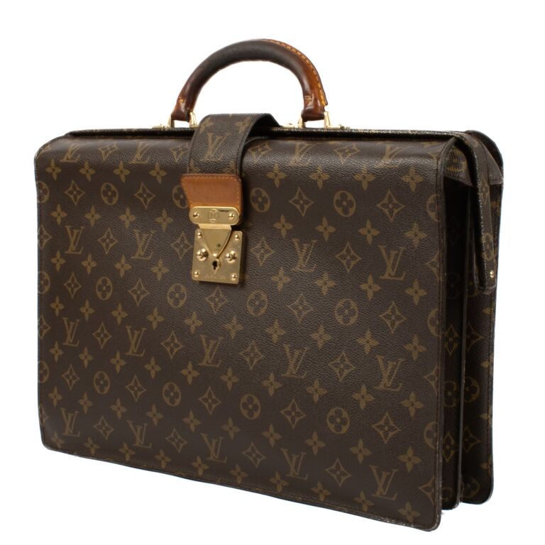 Louis Vuitton Monogram Serviette Fermoir Briefcase ○ Labellov