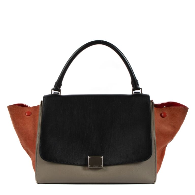 Celine Tri Color Leather Small Trapeze Bag Labellov Buy and Sell Authentic Luxury