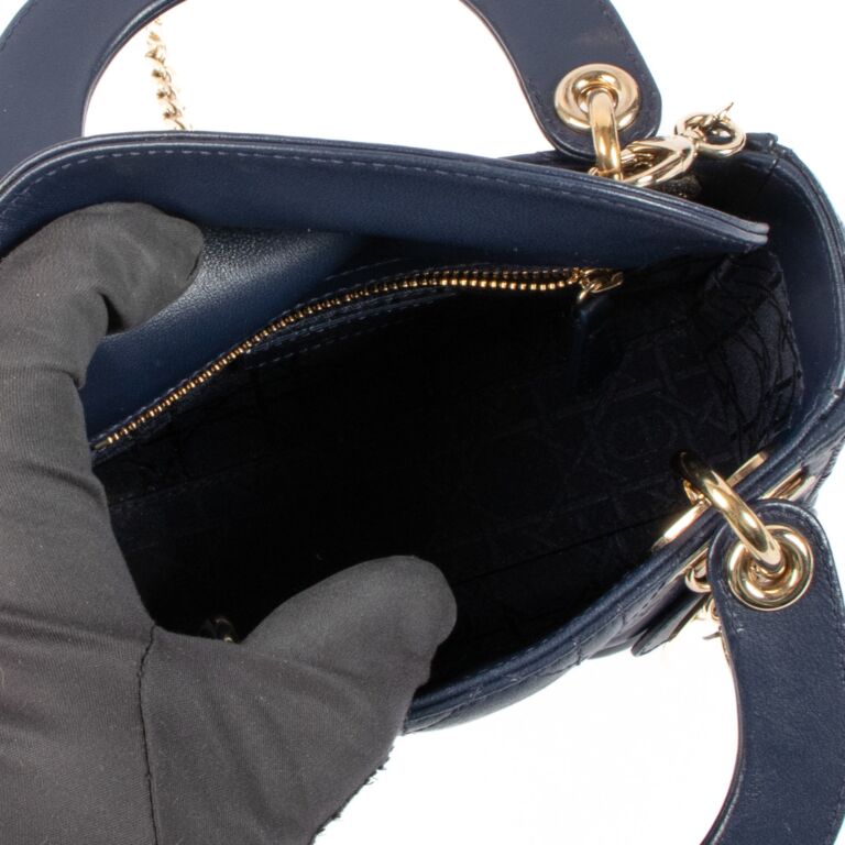 Christian Dior Blue Mini Lady Dior Bag ○ Labellov ○ Buy and Sell