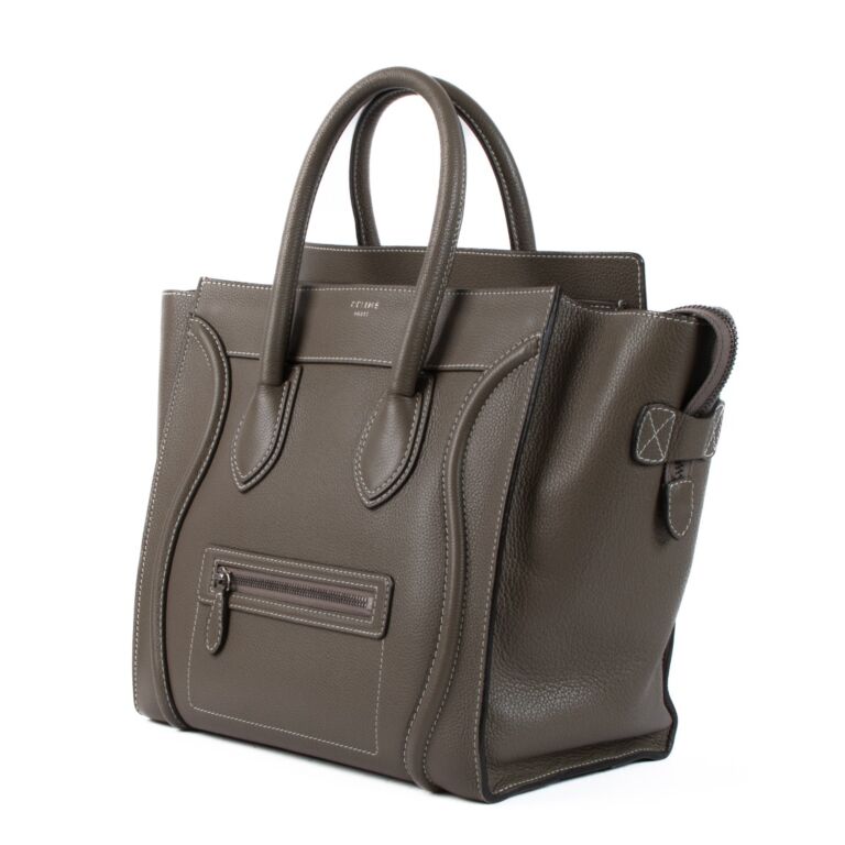 Celine mini luggage on sale handbag in drummed calfskin