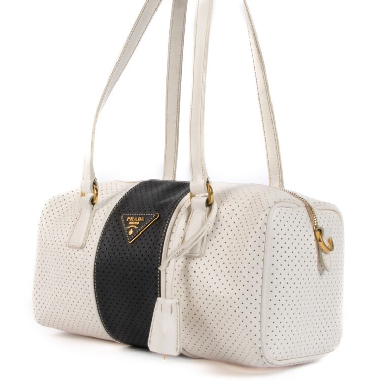 Prada white saffiano sales