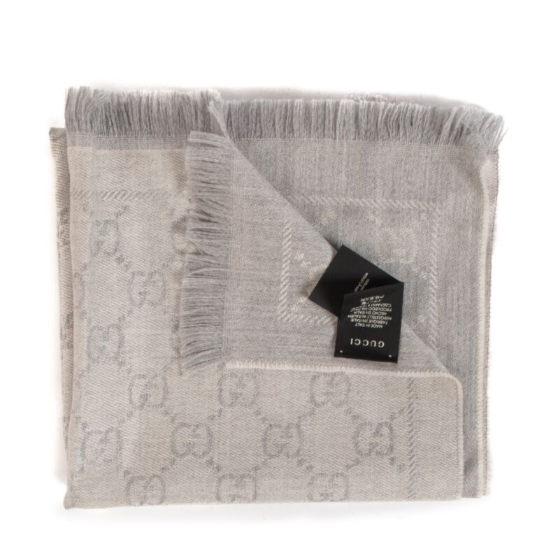 Gucci jacquard scarf grey hot sale