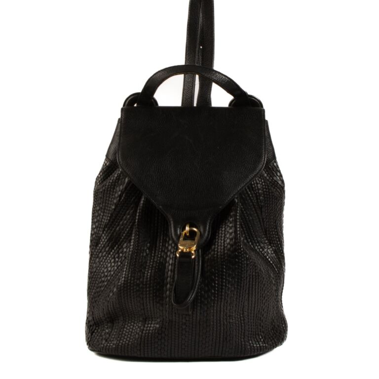 Delvaux Black Toile de Cuir Rosé Backpack Labellov Buy and Sell ...