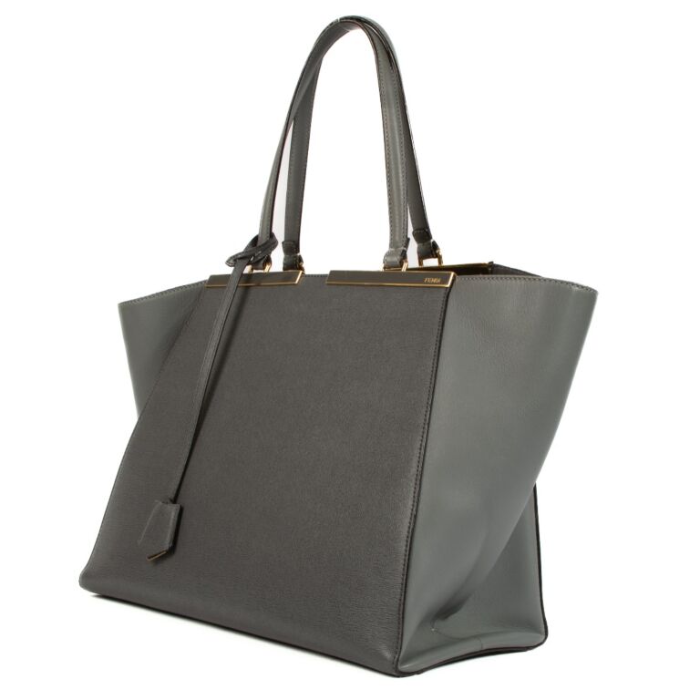 Fendi Grey Leather 3Jours Medium Tote Bag Labellov Buy and