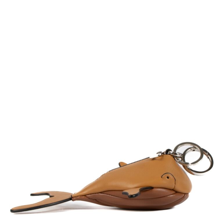 Loewe Camel Leather Paula's Ibiza Whale Key Charm ○ Labellov