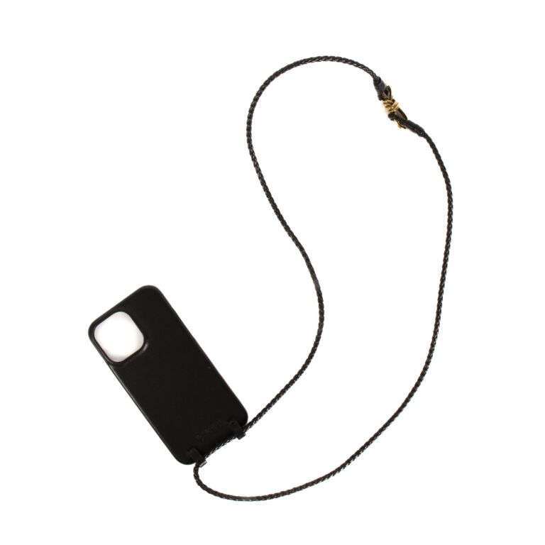Bottega Veneta Black Leather iPhone 14 Pro Max Case