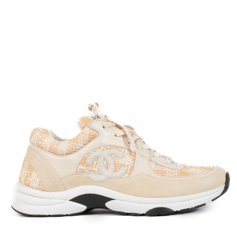 Chanel Peach Tweed Sneakers size 40 Labellov Buy and Sell