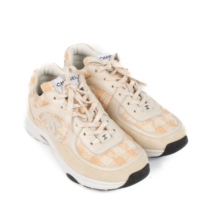 Chanel Peach Tweed Sneakers size 40 Labellov Buy and Sell