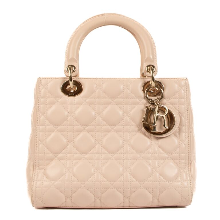 Christian Dior Rose Poudre Medium Lady Dior Bag Labellov Buy and Sell Authentic Luxury