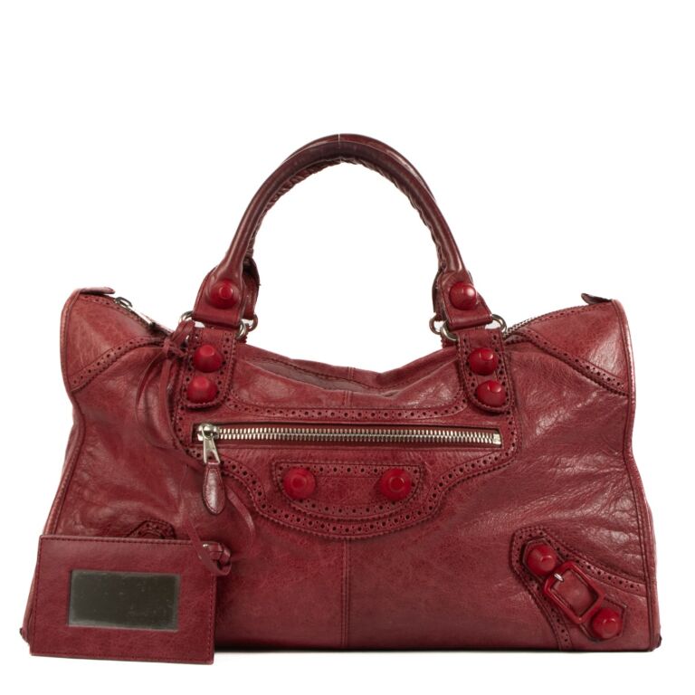 Balenciaga Rubisse Lambskin Brogue Work Bag Labellov Buy and