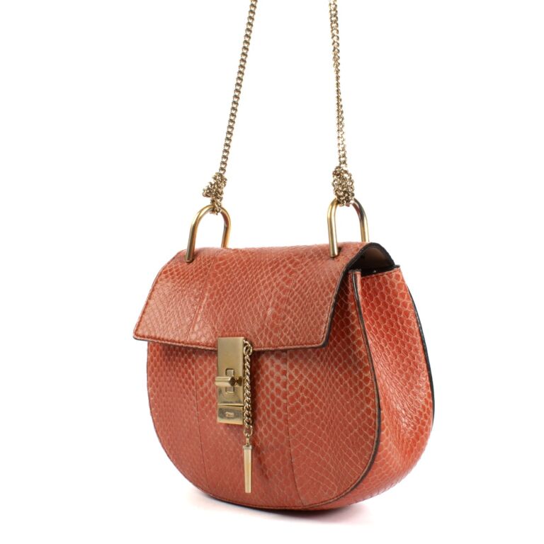 Chloe Coral Python Drew Bag Labellov Buy and Sell Authentic Luxury