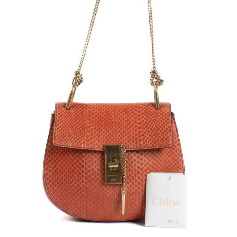 Chloé Coral Python Drew Bag ○ Labellov ○ Buy and Sell Authentic