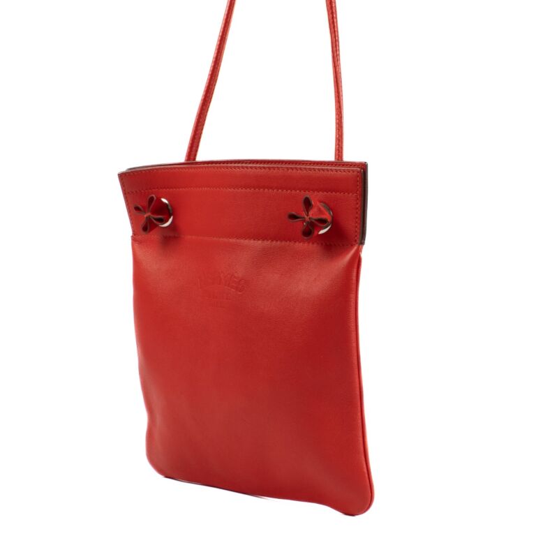 Hermes Mini Aline Rouge de Coeur Veau Cheri Bag Labellov Buy and Sell Authentic Luxury