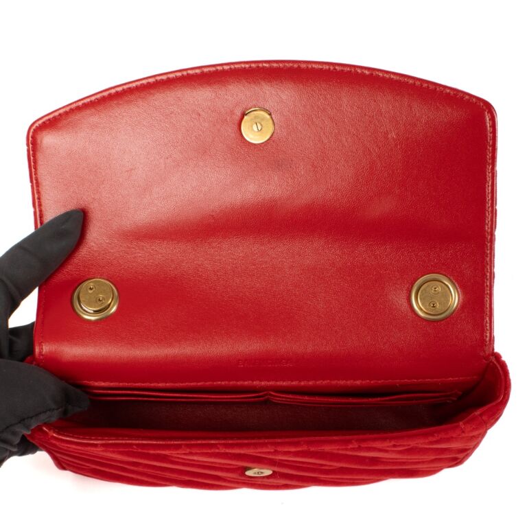 Balenciaga Red Velvet BB Chain Bag Labellov Buy and Sell Authentic Luxury