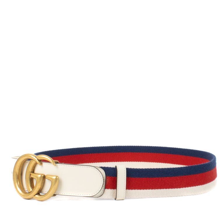 Gucci Mystic White Hibiscus Red Maritime Double G Belt Labellov Buy and Sell Authentic Luxury