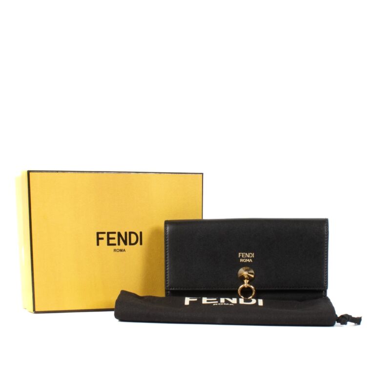 Fendi Black By The Way Continental Wallet Labellov Buy and Sell Authentic Luxury