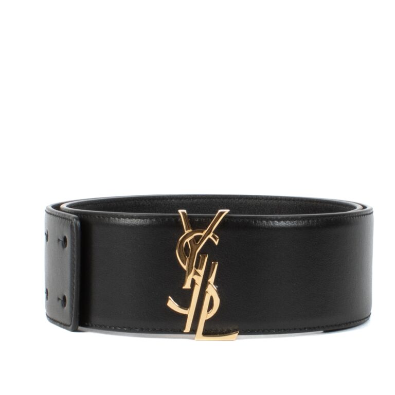 Saint Laurent Black Belt size 75 Labellov Buy and Sell Authentic Luxury