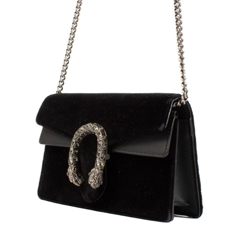 Gucci Black Velvet Super Mini Dionysus Bag ○ Labellov