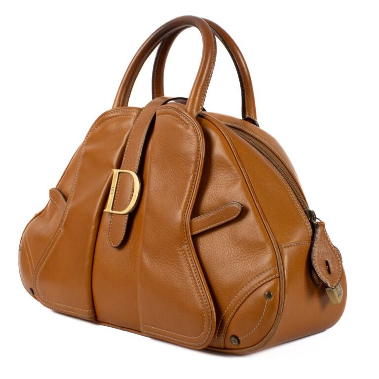 Christian Dior Camel Double Saddle Bowler Bag ○ Labellov