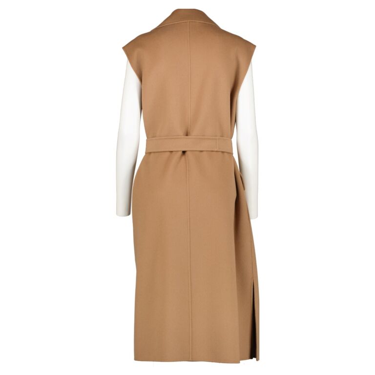 S Max Mara Camel Sleeveless Coat Size FR 44 Labellov Buy and Sell Authentic Luxury
