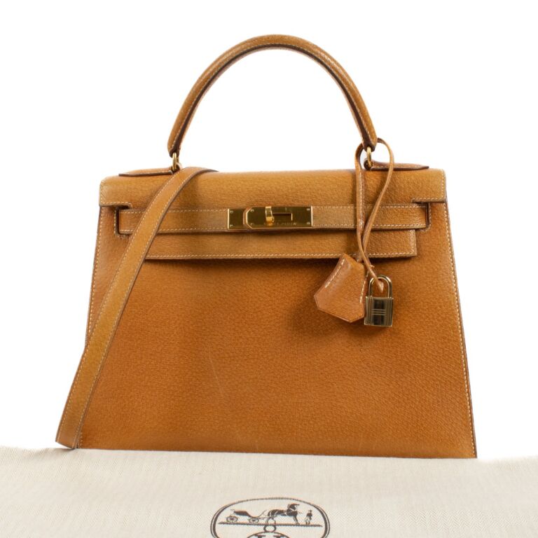 【HERMES】vintage pierce Hermès Vintage Kelly 28 Naturel Sable Peau Porc GHW