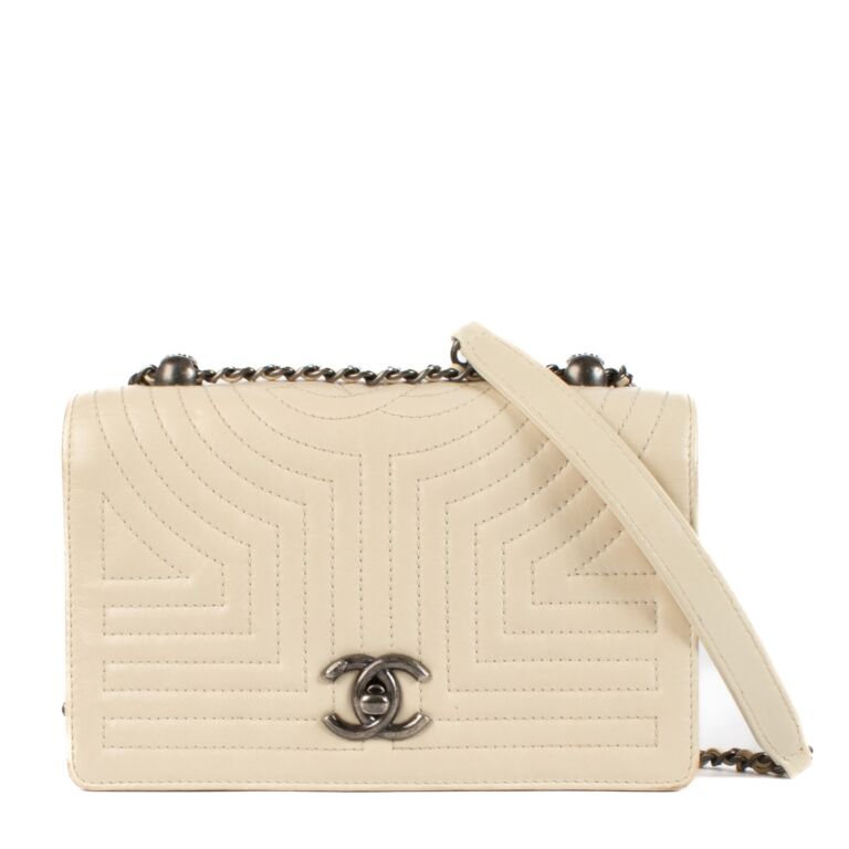 Chanel Beige Calfskin Quilted Small Korean Garden Flap Bag Labellov Buy and Sell Authentic Luxury