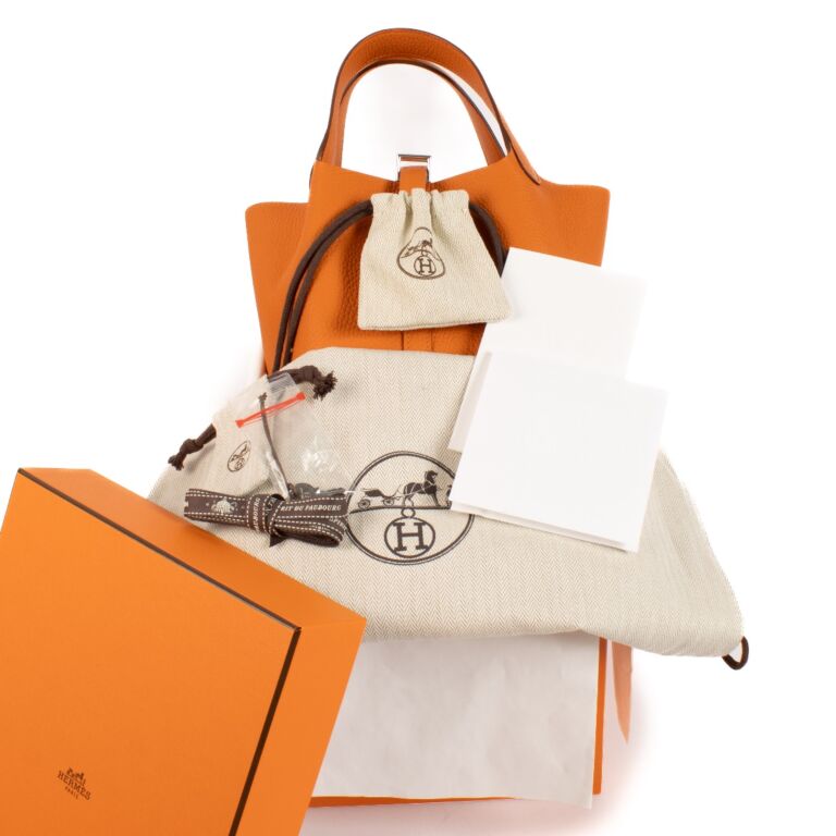 Hermès Picotin Lock 18 Orange Clemence PHW ○ Labellov