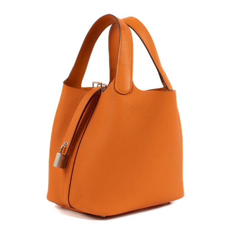 Hermès Picotin Lock 18 Orange Clemence PHW ○ Labellov