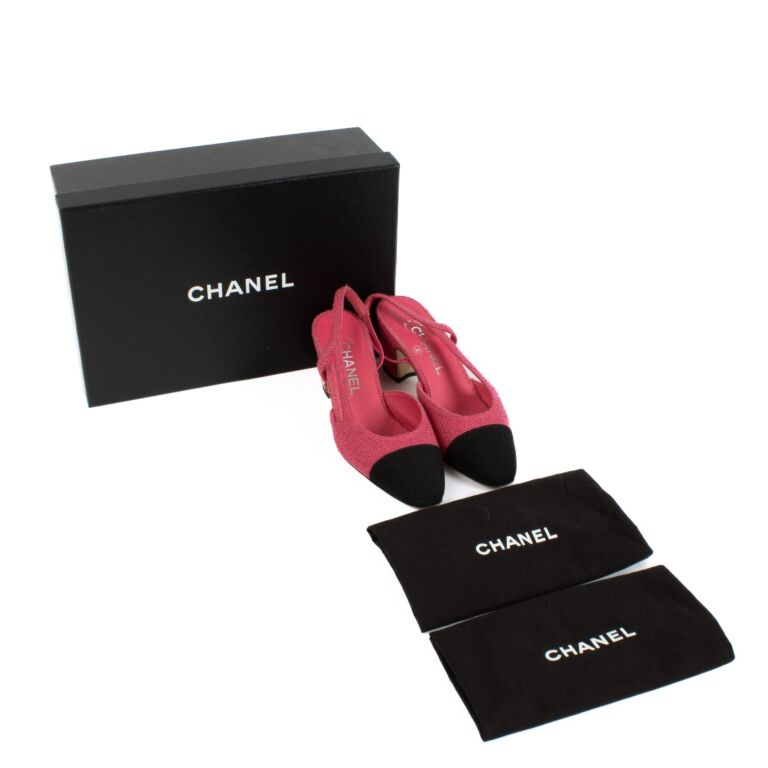 Chanel 20C Pink Tweed Slingbacks - Size 36C ○ Labellov