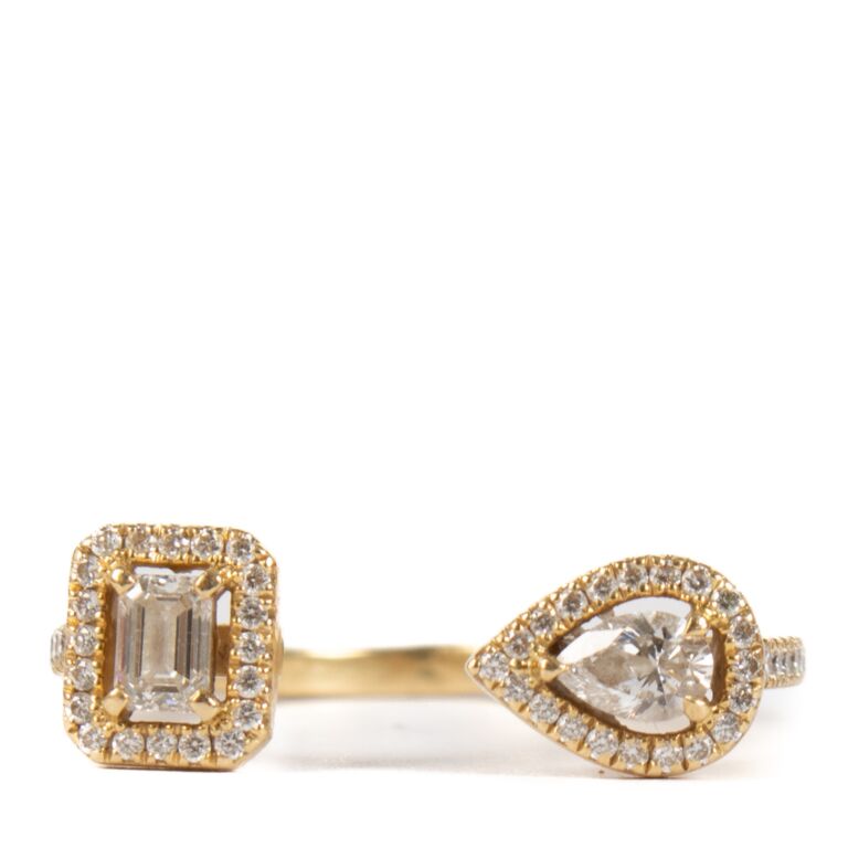Messika Yellow Gold Diamond My Twin Toi Moi Ring Labellov Buy and Sell Authentic Luxury