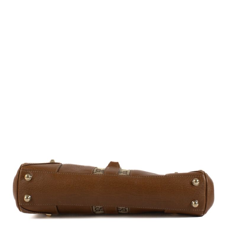 Gucci Brown Leather/GG Canvas Jackie Small Hobo Bag