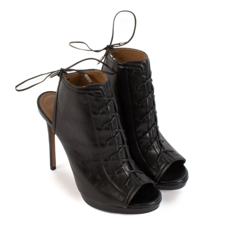 Aquazzura Black Lace up Heels Size 39 Labellov Buy and Sell Authentic Luxury