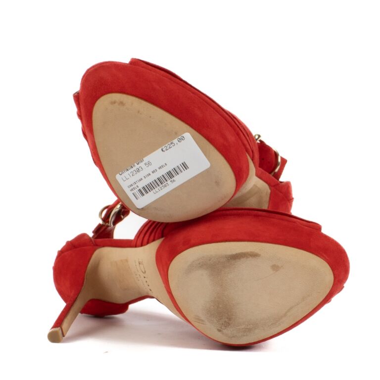 Christian Dior Red Suede Platform Heels Size 38 Labellov Buy and Sell Authentic Luxury