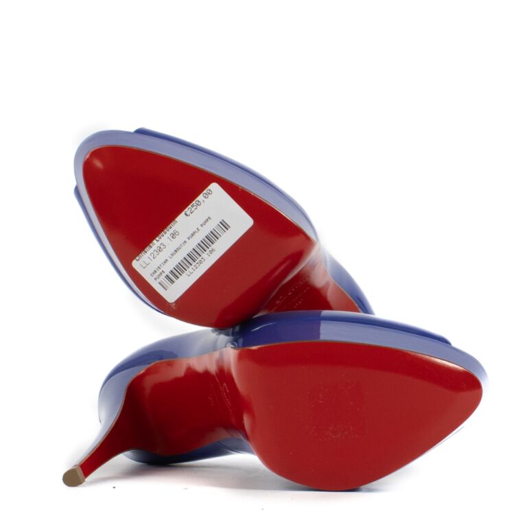 Christian Louboutin Blue Patent Calf Lady Peep 150 Platform
