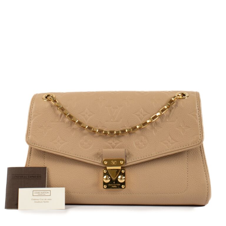 Louis Vuitton Beige Monogram Empreinte Pallas Chain Bag Labellov Buy and Sell Authentic Luxury