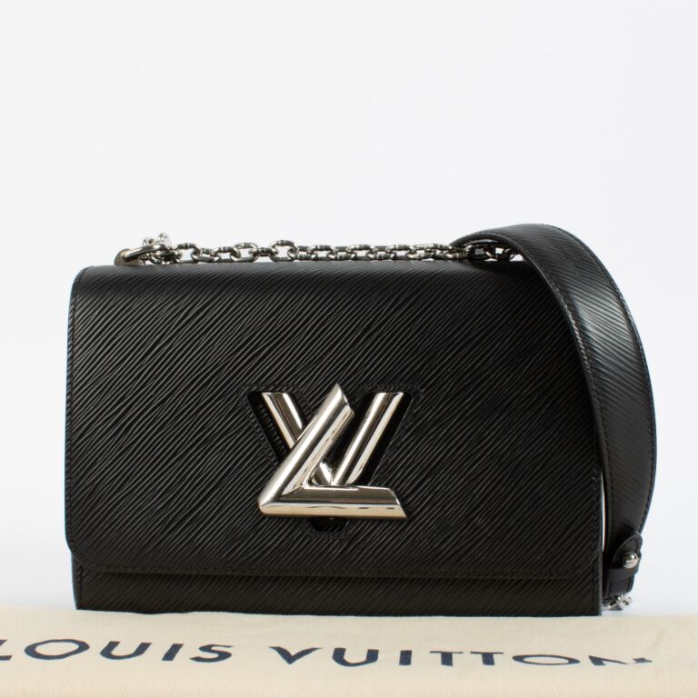 中古★Louis Vuitton Twist Handle Bag Epi★ Louis Vuitton Black Epi Leather Twist MM Bag ○ Labellov