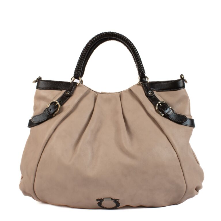 Ferragamo Nude Leather Large Tote Bag Labellov Buy and Sell Authentic Luxury