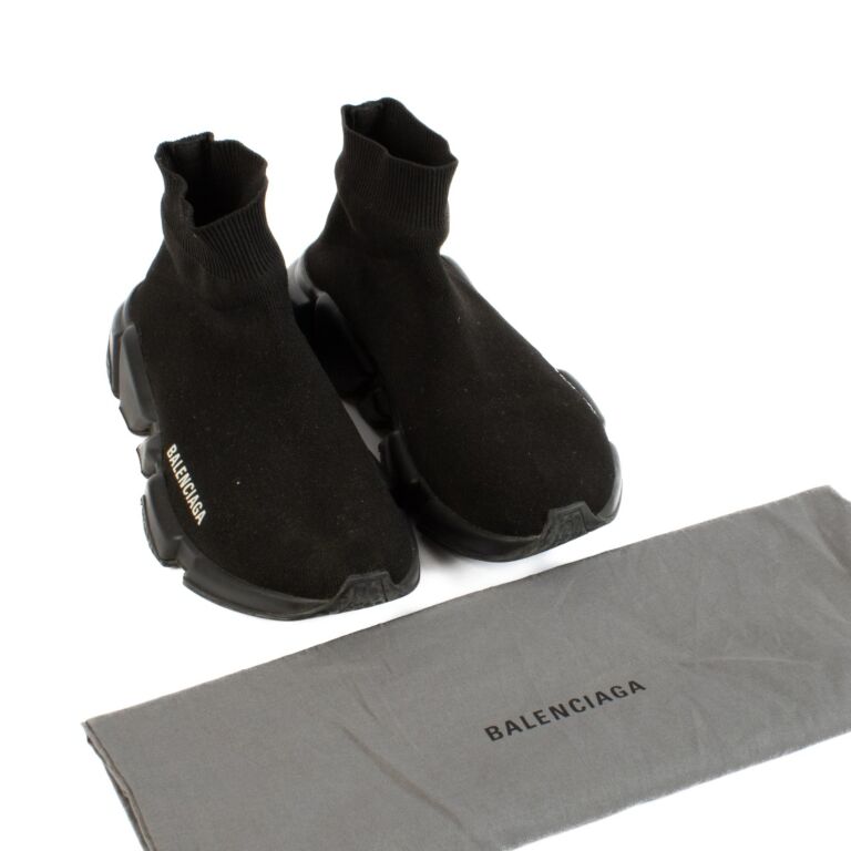 Balenciaga Black Speed Recycled Knit Sneaker Size 37 Labellov Buy and Sell Authentic Luxury