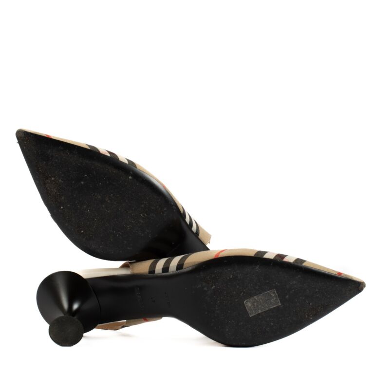 Burberry Nova Check Leticia Slingback Pumps Size 41 Labellov Buy and Sell Authentic Luxury