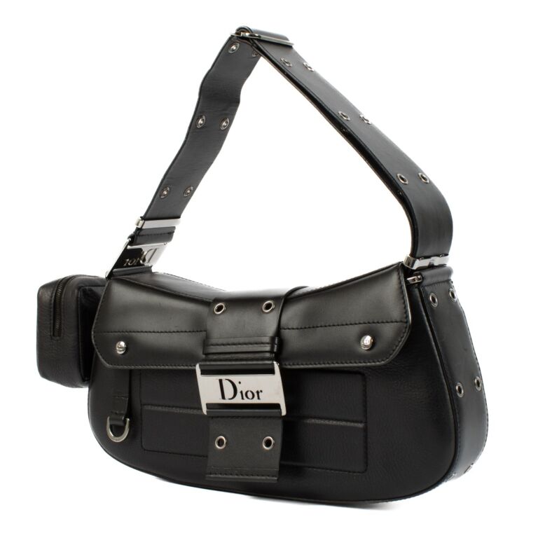 バッグ Christian Dior Leather Hand Bag Christian Dior Black Leather Street Chic Columbus Avenue Bag